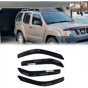 94479 Side Window Wind Vent Deflector,4pc Outside Mount Style Shade Sun Rain Guards Set,Dark Smoke Window visors fit for 2013-2021 Nissan Pathfinder