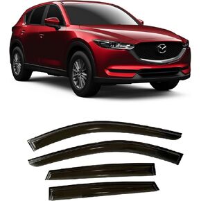 2017-2024 Tape-On Side Window Visor Deflectors for Mazda CX-5 Sport Touring Grand Touring Signature Smoke Tinted Rain Guards 2018 2019 2020 2021 2022 2023 CX5 in Saudi Arabia