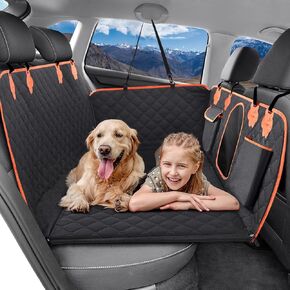 Ryoizen Back Seat Extender, Dog Car Seat Cover with Hard Bottom, Dog Hammock Bed Camping Mattress, Portable Waterproof Pet Backseat Protector for Travel Vehicle SUV Truck