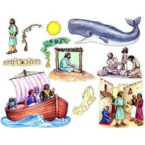 Jonah and the Whale Toggle Size Felt Figures for Flannel Board Bible Stories-precut