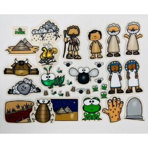 10 Plagues Felt Figures for Bible Flannel Felt Board Stories Old Testament