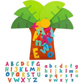 Felt Coconut Tree Fabric Letter Props Felt Tree Felt Alphabet Letters for Early Education Constructive Learning Alphabet Game Gifts