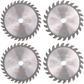 4Pack 3-3/8 Inch Compact Circular Saw Blade Set with 3/8"(10MM) Arbor, 3-3/8IN(89MM) TCT/HSS/Diamond Circular Saw Blade Assorted for Wood, Plastic, Metal, Tile Cutting