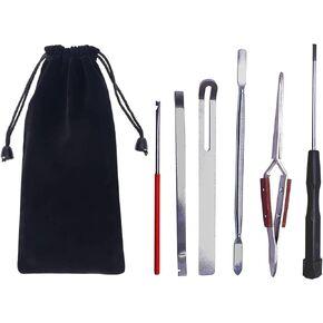 6Pcs Woodwind Repair Kit Adjusting & Leveling Tool for Sax Clarinet Oboe Flute Piccolo with Storage Pouch Bag