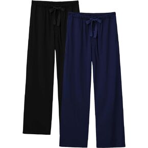 EA'S SECRET Men's 100% Cotton Pajama Bottoms Stretch Waist Soft Drawstring Sleep Lounge Pj Pants with Pockets
