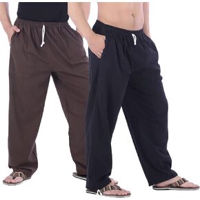 Men Lounge Pants Black + Brown-2XL