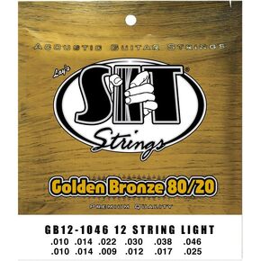 SIT Strings GB121046 80/20 Bronze Acoustic Guitar Strings, 12-String Light