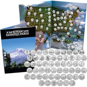National Park Quarters Complete Date Set America the Beautiful Coins in Deluxe Color Book