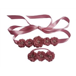Maternity Sash girls Headband Set Baby Shower Sash Belt