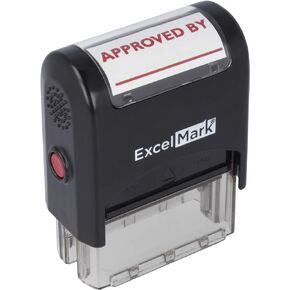 ExcelMark Approved by - Self-Inking Rubber Stamp - A1539 Red Ink