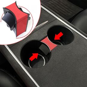 Water Cup Slot Slip Limit Clip for 2021 2022 2023 Tesla Model 3 / Y ABS Turn Fur Car Cup Holder Clip Limiter Non-Slip Insert Auto Accessories, Grey