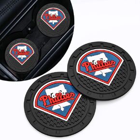 for Atlanta Braves Car Cup Holder Coasters, Silicone Non-Slip Auto Cup Holder Insert Coaster for Atlanta Braves Baseball Fans, Unisex Car Cup Mat, 2PCS