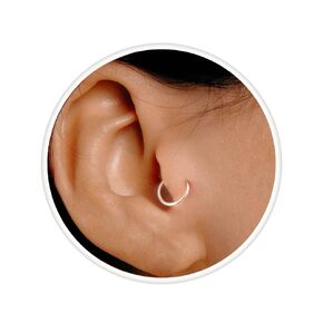 Silver hoop tragus earring - 925 sterling silver hoop ring piercing - 20 Gauge 8 mm - hypoallergenic tiny thin Ear jewelry