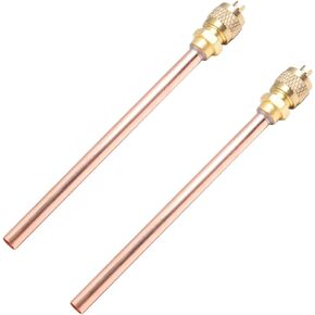Othmro 2Pcs Service Access Valve 4.84in Length Lot of 4 Heavy Duty Brass and Copper Filling Access Valves Automotive Replacement Air Conditioning Expansion Valves with Core and Cap Stem Remover