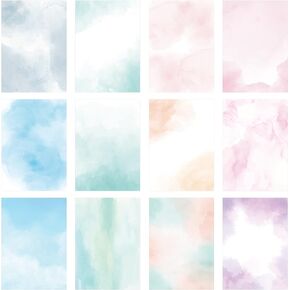 Watercolor Decorative Paper, 120-Pack Stationery Paper, Double Sided, Colorful, Printer Friendly for Invitations, Letters, 8.5 x 11 Inches