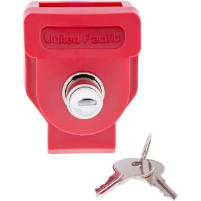 United Pacific 90618 Heavy-Duty Aluminum Glad Hand Lock, Keyed Alike (KA), Durable Lock Cylinder, Trailer Lockout Device – 1 Unit w/2 Keys - Chrome