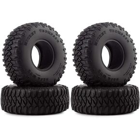 INJORA 4Pcs 1.55" Soft Rubber Wheel Tires 1.55 Inch Tyre for RC Crawler Car D90 TF2 Tamiya CC01 LC70 LC80