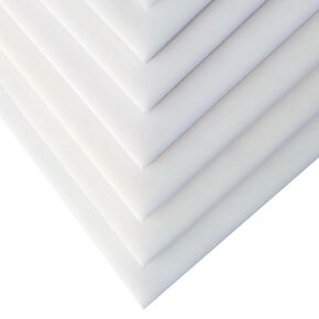 White Color UHMWPE Plastic Sheet Ultra-High Molecular Weight Polyethylene Hard Plastic Board DIY Table Saw Fence, 1/8" Thick,Size 6" x 6"