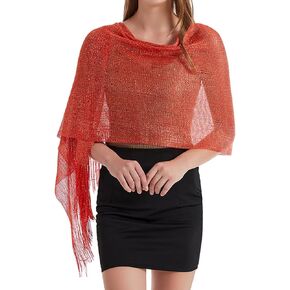 YOUR SMILE Women Shawls and Wraps for Evening Dresses Sparkling Metallic Scarf for Weddings Party