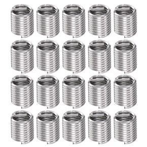 20pcs Wire Threaded Inserts 1/4-20 UNC 2D 12.7mm 304 Stainless Steel Helical Coiled Wire Thread Sleeve