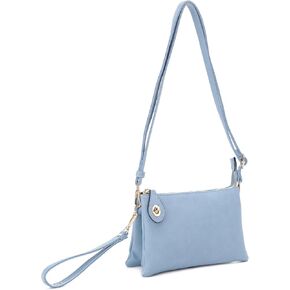 Isabelle Women's Turn Lock Closure Wristlet Clutch and Crossbody, Multiple Compartment