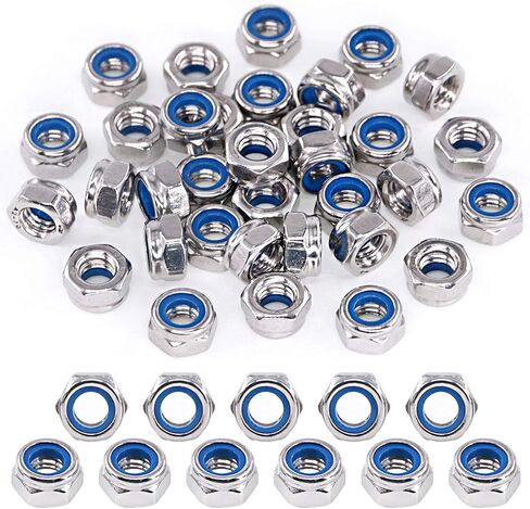 Swpeet 250Pcs 304 Stainless Steel Metric Lock Nut Assortment Kit Perfect for Lock Washers, Nylon Insert Locknut M3 M4 M5 M6 M8 M10 M12 in Saudi Arabia