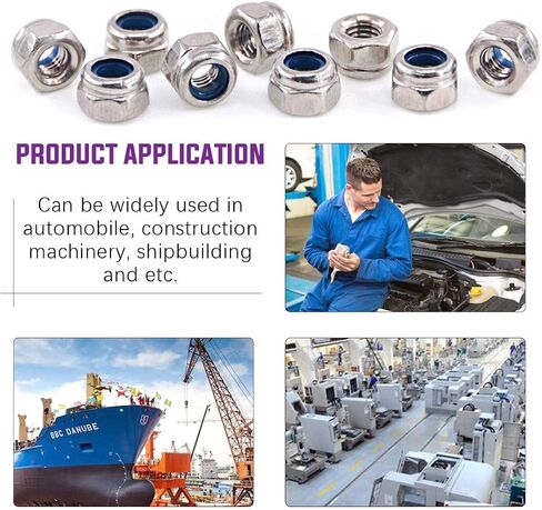 Swpeet 250Pcs 304 Stainless Steel Metric Lock Nut Assortment Kit Perfect for Lock Washers, Nylon Insert Locknut M3 M4 M5 M6 M8 M10 M12 in Saudi Arabia