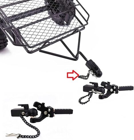 خطاف مقطورة معدني RC، وصلة مقطورة RC، مكون وصلة مشبك كروي لمحاكاة المقطورة لـ scx10 90046 trx4 1/10 RC Car... in Kuwait