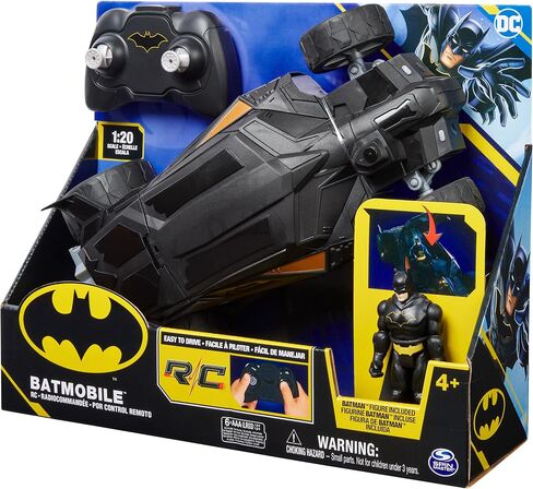 DC Comics, Batman Batmobile Remote Control Car, Easy to Drive with 4-inch Batman Figure, Kids Toys for Boys and Girls Ages 4 and Up in Saudi Arabia