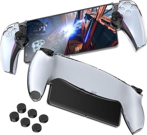 حافظة Mooroer متوافقة مع بوابة Sony Playstation Portal، حافظة واقية لبوابة PS5 مع قبضة مريحة و6 أغطية عصا الإبهام، ملحقات بوابة Playstation in Kuwait
