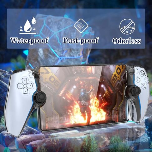 حافظة Mooroer متوافقة مع بوابة Sony Playstation Portal، حافظة واقية لبوابة PS5 مع قبضة مريحة و6 أغطية عصا الإبهام، ملحقات بوابة Playstation in Kuwait