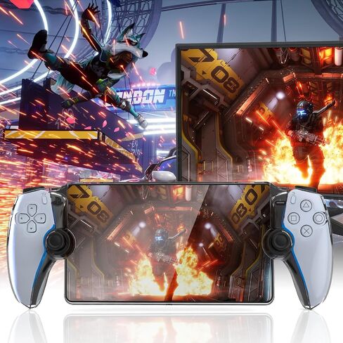 حافظة Mooroer متوافقة مع بوابة Sony Playstation Portal، حافظة واقية لبوابة PS5 مع قبضة مريحة و6 أغطية عصا الإبهام، ملحقات بوابة Playstation in Kuwait