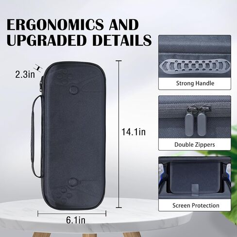 Grathia Hard Carrying Case for Playstation Portal Remote Player, Travel Storage Case for PS5 Portal 2023 Controller & Accessories, Shockproof Travel Bag Hard Shell Protective Bag, Black in Kuwait