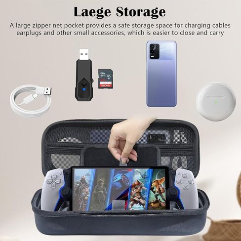Grathia Hard Carrying Case for Playstation Portal Remote Player, Travel Storage Case for PS5 Portal 2023 Controller & Accessories, Shockproof Travel Bag Hard Shell Protective Bag, Black in Kuwait