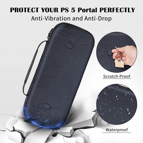 Grathia Hard Carrying Case for Playstation Portal Remote Player, Travel Storage Case for PS5 Portal 2023 Controller & Accessories, Shockproof Travel Bag Hard Shell Protective Bag, Black in Kuwait