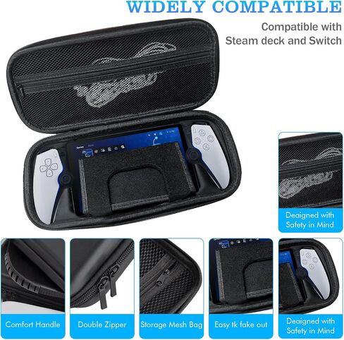 for PlayStation Portal＆Ps Portal case cover-EVA Leather-Waterproof and Shockproof-Black Hard Shell Travel Case cover in Saudi Arabia