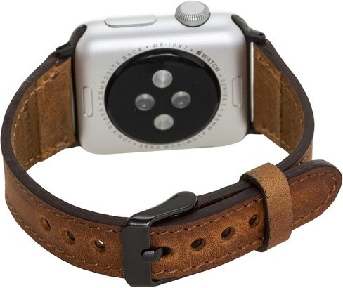 سوار ساعة Venito Messina من الجلد النحيف متوافق مع Apple Watch iwatch Series 1 2 3 4 5 6 7 SE in Kuwait