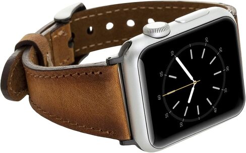 سوار ساعة Venito Messina من الجلد النحيف متوافق مع Apple Watch iwatch Series 1 2 3 4 5 6 7 SE in Kuwait