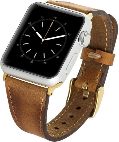 سوار ساعة Venito Messina من الجلد النحيف متوافق مع Apple Watch iwatch Series 1 2 3 4 5 6 7 SE in Saudi Arabia