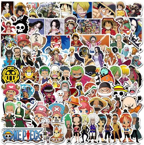 100pcs Anime Stickers for One-Piece Cartoon Stickers Decal for Laptop Water Bottle Skateboard Luggage Car Bumper Anime Cartoon Sticker Pack for Kids Teens Adults in Saudi Arabia