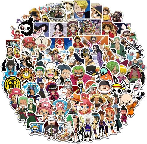 100pcs Anime Stickers for One-Piece Cartoon Stickers Decal for Laptop Water Bottle Skateboard Luggage Car Bumper Anime Cartoon Sticker Pack for Kids Teens Adults in Saudi Arabia