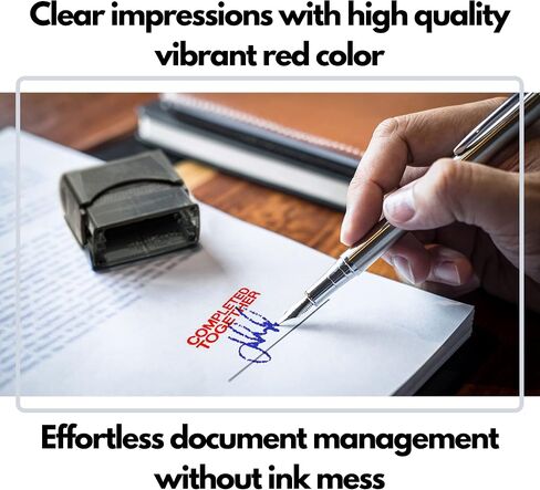 Self Inking Rubber Stamp, Refillable Red Ink Preinstalled - 1.4" x 0.51" X (35 x 8mm) (Client's Copy) in Saudi Arabia
