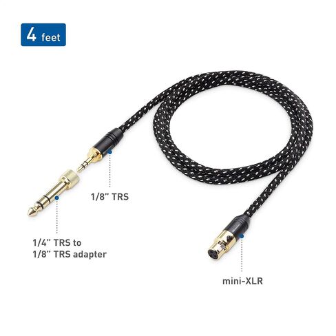 Cable Matters Premium Braided 3.5mm to Mini XLR Headphone Cable 4 ft - Compatible with Beyerdynamic DT 1770 Pro, DT 1990 Pro, AKG K240, K182, K175, K182, K245, K371, and Q701 Headphones in Saudi Arabia