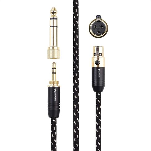 Cable Matters Premium Braided 3.5mm to Mini XLR Headphone Cable 4 ft - Compatible with Beyerdynamic DT 1770 Pro, DT 1990 Pro, AKG K240, K182, K175, K182, K245, K371, and Q701 Headphones in Saudi Arabia