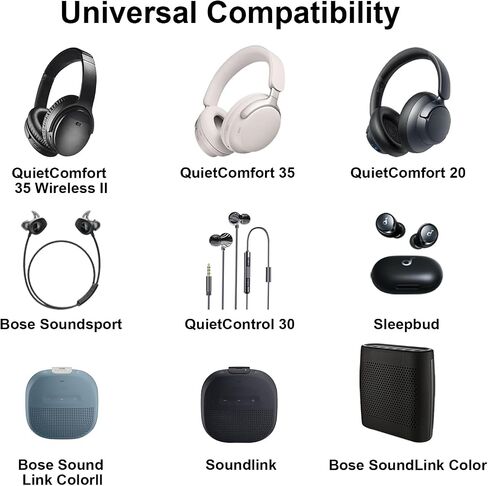 QC35 Charging Cable Compatible with Bose QuietComfort 35, QC35 II, QC25, QC20 & Soundlink Around-Ear Wireless Headphones Micro USB Charging Cable - 25cm in Saudi Arabia