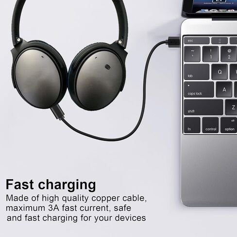QC35 Charging Cable Compatible with Bose QuietComfort 35, QC35 II, QC25, QC20 & Soundlink Around-Ear Wireless Headphones Micro USB Charging Cable - 25cm in Saudi Arabia
