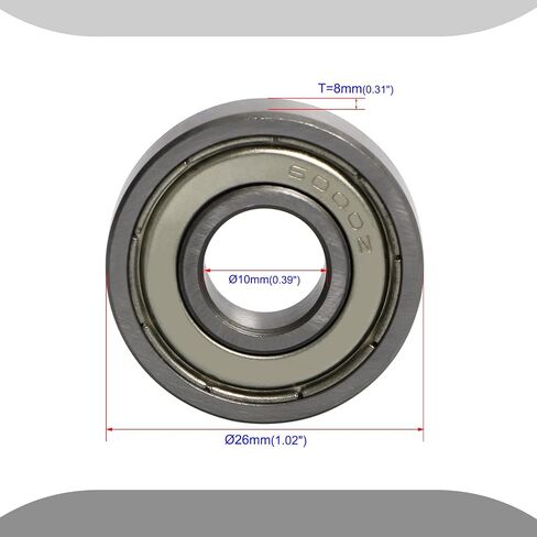 Aopin 6000Z Skateboards Bearings Ball Bearings ID 0.39 x OD 1.02 Inch Applicable for Skateboards, 3D Printer, Inline Skates, Roller Skates, Longboards, Scooters, 8 Pcs in Saudi Arabia