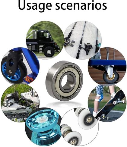 Aopin 6000Z Skateboards Bearings Ball Bearings ID 0.39 x OD 1.02 Inch Applicable for Skateboards, 3D Printer, Inline Skates, Roller Skates, Longboards, Scooters, 8 Pcs in Saudi Arabia