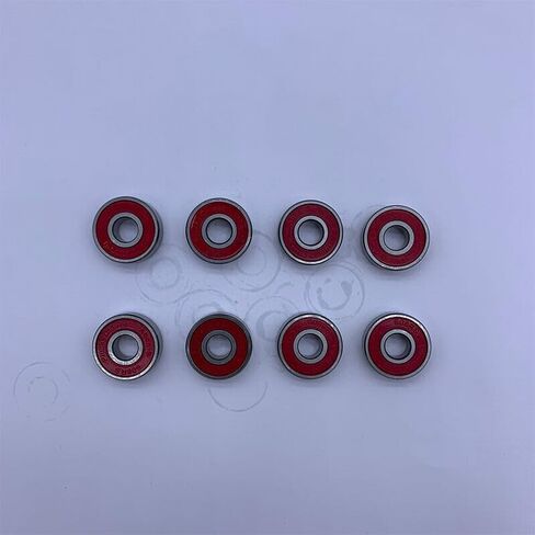 لوح تزلج بمحامل كروية 608-RS، 8 قطع محامل طويلة للوح التزلج، محامل أخدود عميقة صغيرة محكمة الغلق من المطاط المزدوج، دقة 608RS، ABEC 9، درع أحمر in Kuwait