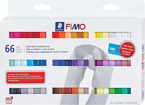 Staedtler FIMO Soft Polymer Clay - Oven Bake Clay for Jewelry, Sculpting, Crafting, 66 Pieces, Assorted Colors, 8023 C66-1 in Saudi Arabia